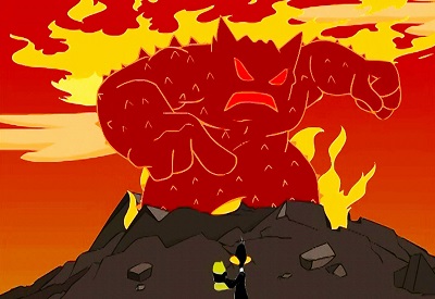 Loney Tunes angry volcano god